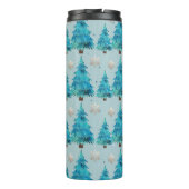 TINTEN VAN BLAUWE & GROENE KERSTBOMEN THERMOSBEKER (Achterkant)