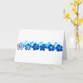 Tinten van blauwe hibiscus kaart (Gele Bloem)