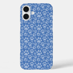 TINTEN VAN BLAUWE HOND PAW PRINTS iPhone 16 PLUS HOESJE