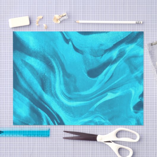 Tinten van blauwe kleurrijke marmer  tissuepapier (Craft)