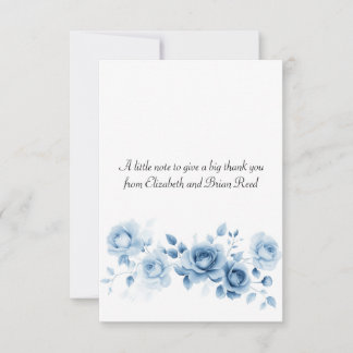 Tinten van Blauwe Rozen Vintage Bloem Ontwerp Bedankkaart