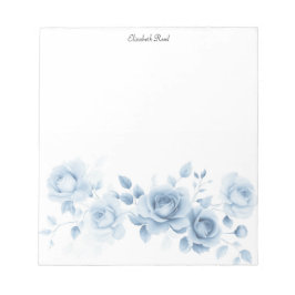 Tinten van Blauwe Rozen Vintage Bloem Ontwerp Notitieblok