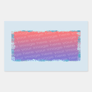 Tinten van Blauwe Stippen, Sparkles Voeg Foto Stic Rechthoekige Sticker