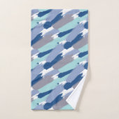 Tinten van blauwe verfpenseelstreken bad handdoek (Handdoek)