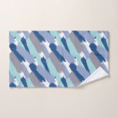 Tinten van blauwe verfpenseelstreken bad handdoek (Handdoek)