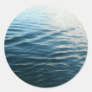 Tinten van Blauwe Water Abstracte Natuurfotografie Ronde Sticker