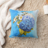 Tinten van blauwe waterverf Hydrangea's Kussen (Deken)