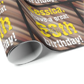 tinten van bruin 60th verjaardag inpakpapier (Rol Hoek)