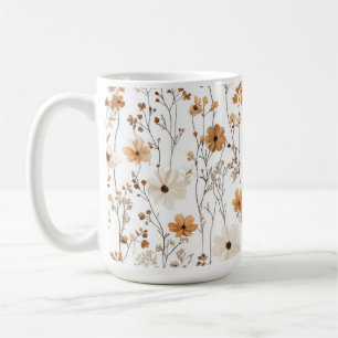 TINTEN VAN BRUINE EN WITTE HERFST WILDFLOWERS KOFFIEMOK