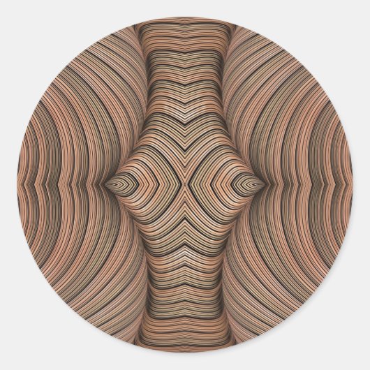 ~  tinten van bruine fractal ~ ronde sticker (Voorkant)