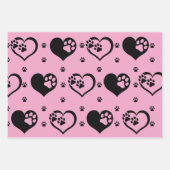 Tinten van complementaire roze poot harten inpakpapier vel (Voorkant 2)