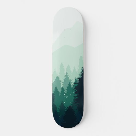 Tinten van de natuur berg bos mist skateboard (Voorkant)