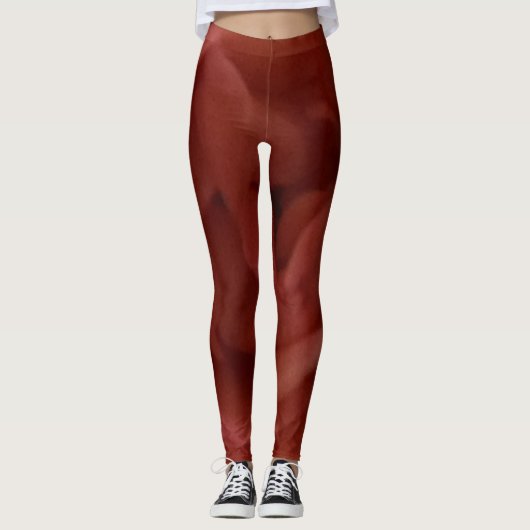 Tinten van Donkerrood Bruin Elegante Leggings (Voorkant)