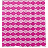 Tinten van fuchsia diamantpatroon douchegordijn (Voorkant)