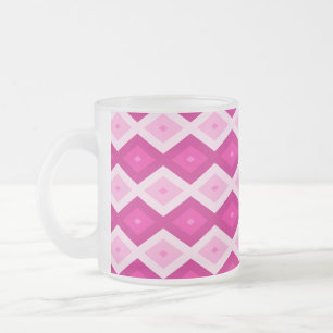 Tinten van fuchsia diamantpatroon matglas koffiemok
