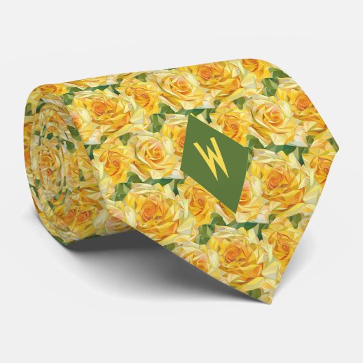 Tinten van geel kubisme Rozen Stropdas (Opgerold)