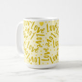 TINTEN VAN GELE HAND GETEKENDE VALENTIJN LIEFDE KOFFIEMOK (Voorkant links)