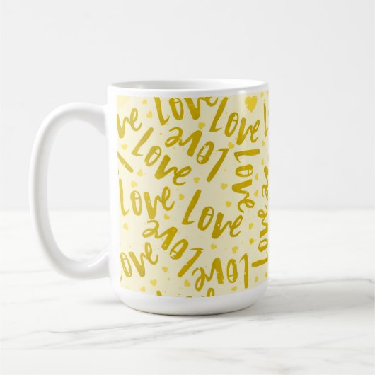 TINTEN VAN GELE HAND GETEKENDE VALENTIJN LIEFDE KOFFIEMOK (Links)