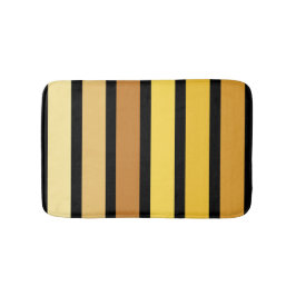 tinten van goudgele strepen op zwart badmat