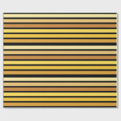 tinten van goudgele strepen op zwart cadeaupapier (Vlak)