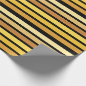tinten van goudgele strepen op zwart cadeaupapier (Hoek)