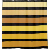 tinten van goudgele strepen op zwart douchegordijn (Voorkant)