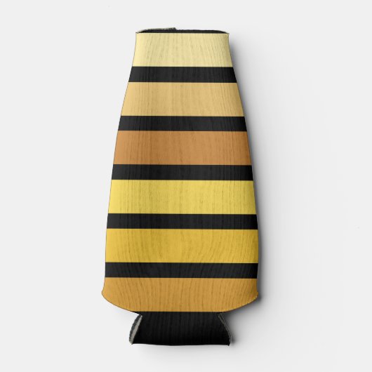 tinten van goudgele strepen op zwart flesjeskoeler (Voorkant)