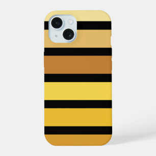 Tinten van goudgele strepen op zwart iPhone 15 case