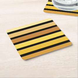 tinten van goudgele strepen op zwart kartonnen onderzetters