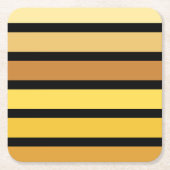 tinten van goudgele strepen op zwart kartonnen onderzetters (Voorkant)