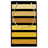 tinten van goudgele strepen op zwart klein cadeauzakje (Achterkant)