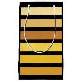 tinten van goudgele strepen op zwart klein cadeauzakje (Voorkant)