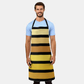 tinten van goudgele strepen op zwart schort (Gedragen)