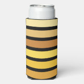 tinten van goudgele strepen op zwart seltzer blikjeskoeler (Seltzer Achterkant)