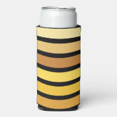 tinten van goudgele strepen op zwart seltzer blikjeskoeler (Seltzer Voorkant)