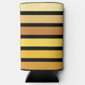 tinten van goudgele strepen op zwart seltzer blikjeskoeler (Voorkant)