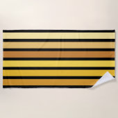 tinten van goudgele strepen op zwart strandlaken (Voorkant)