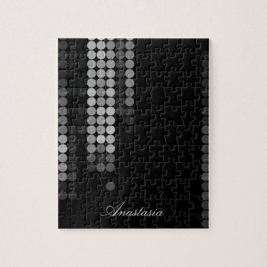 Tinten van Grijs Stippenpatroon Legpuzzel (Verticaal)