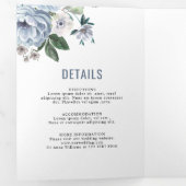 Tinten van grijs stoffig blauwe winter rustieke tr drieluik aankondiging (Binnenzijde eerst)