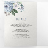 Tinten van grijs stoffig blauwe winter rustieke tr drieluik aankondiging (Binnenzijde eerst)