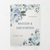 Tinten van grijs stoffig blauwe winter rustieke tr drieluik aankondiging (Cover)