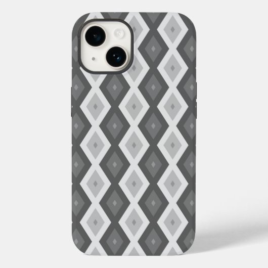 Tinten van grize diamantpatroon Case-Mate iPhone case (Achterkant)
