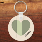 Tinten van Groen Hart Sleutelhanger (Voorkant)