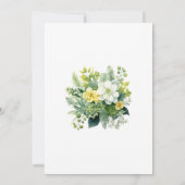 Tinten van groene bloemenbruiloft save the date (Achterkant)