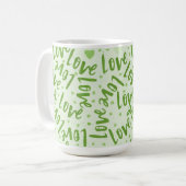 TINTEN VAN GROENE HAND GETEKENDE VALENTIJN LIEFDE KOFFIEMOK (Voorkant links)