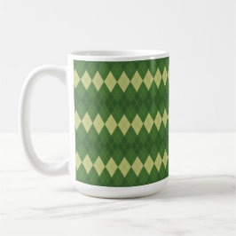 TINTEN VAN GROENE IERSE DIAMANT ARGYLE PATROON KOFFIEMOK