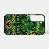 TINTEN VAN GROENE IERSE KELTISCHE SHAMROCKS SAMSUNG GALAXY HOESJE (Achterkant horizontaal)