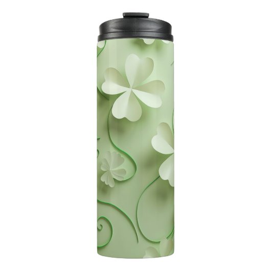 TINTEN VAN GROENE IERSE KELTISCHE SHAMROCKS THERMOSBEKER (Voorkant)