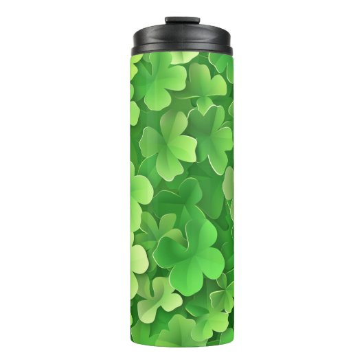 TINTEN VAN GROENE IERSE KELTISCHE SHAMROCKS THERMOSBEKER (Voorkant)