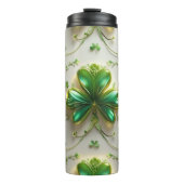 TINTEN VAN GROENE IERSE KELTISCHE SHAMROCKS THERMOSBEKER (Voorkant)